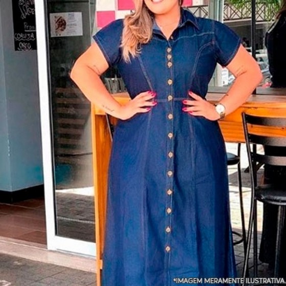 Loja Que Tenha Vestido Jeans Longo Plus Size Vila Sônia - Vestido Jardineira Jeans Plus Size