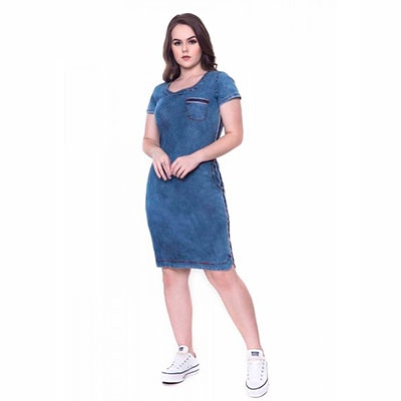 Loja Que Tenha Vestido Jeans para Plus Size Cantareira - Vestido Camisa Jeans Plus Size