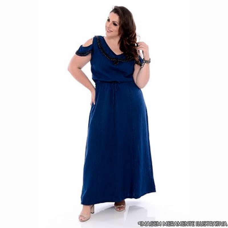 Lojas Que Tenham Vestido Jeans Longo Plus Size Jandira - Vestido Jardineira Jeans Plus Size