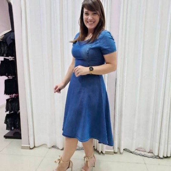 Lojas Que Tenham Vestido Jeans Midi Plus Size Brasilândia - Vestido Longo Plus Size Jeans