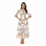 fornecimento de vestido de festa midi rodado Jockey Club