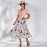 preço de moda evangélica saia midi Suzano