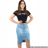 valor de saia moda evangélica jeans Santa Efigênia