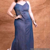 vestido jeans longo plus size Recife