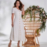 vestido longo plus size moda evangélica Aclimação