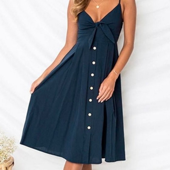 Vestido Midi Rodado de Alcinha Casa Verde - Vestido Midi Rodado Estampado